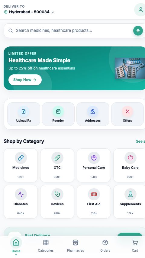 ARZMED Mobile Responsive Health Delivery App